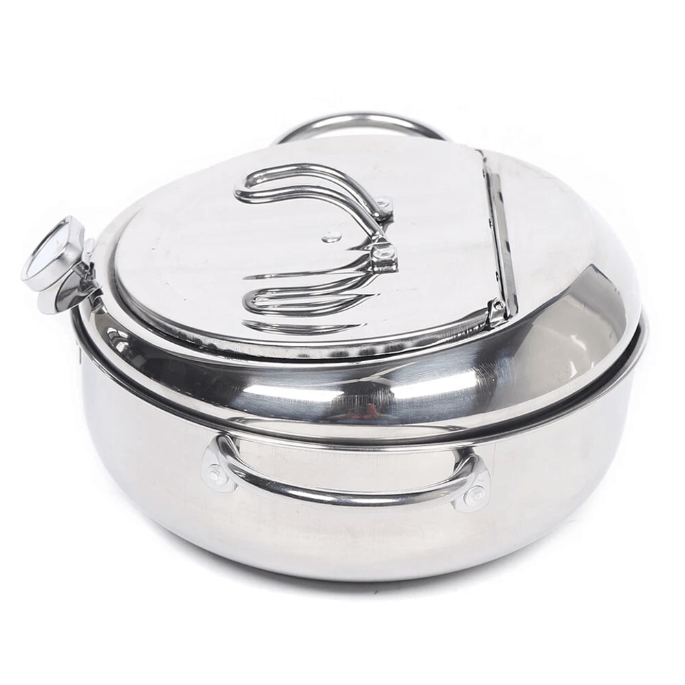 Premium Stainless Steel Fryer Deep Frying Pot With Temperature Control Durable Tempura Fryer Pan 6