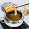 Premium Stainless Steel Fryer Deep Frying Pot With Temperature Control Durable Tempura Fryer Pan 0