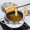 Premium Stainless Steel Fryer Deep Frying Pot With Temperature Control Durable Tempura Fryer Pan 0