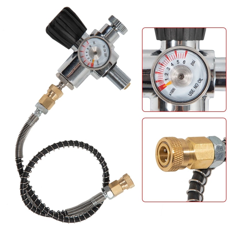 HighPressure PCP Air Tank Hose With PSI Regulator Fill Station 9