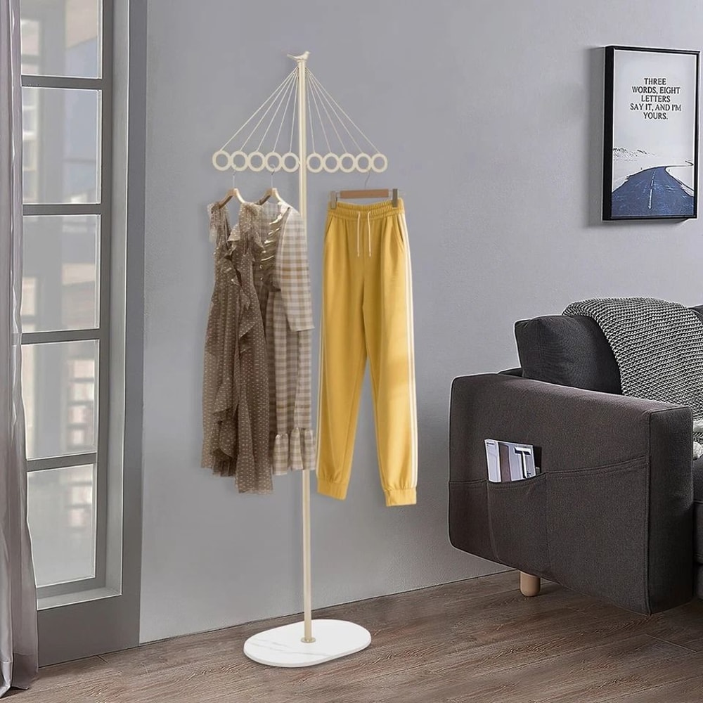 Premium Iron Entryway Coat Rack Shelf Stylish Floor Standing Metal Clothing Rack With Durable Hook 2