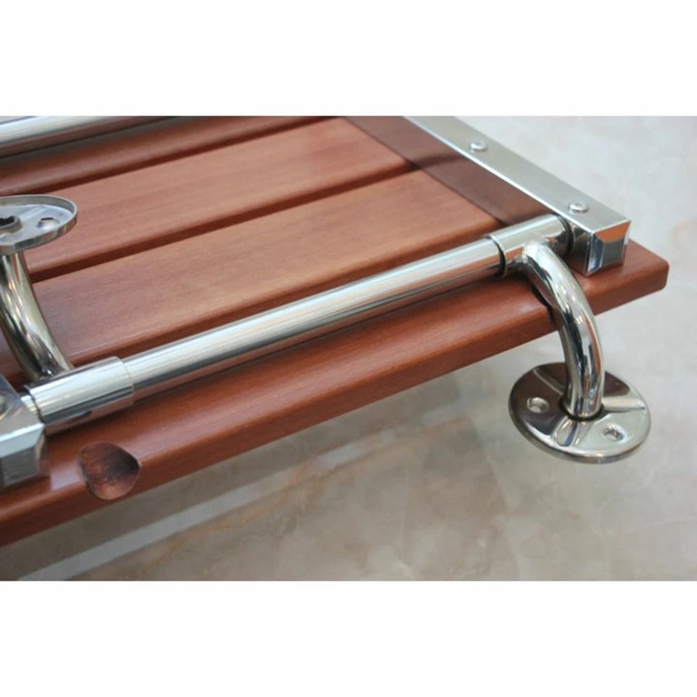 Premium Solid Wood Folding Shower Seat Wall Mounted Spa Bench For Bathroom 6