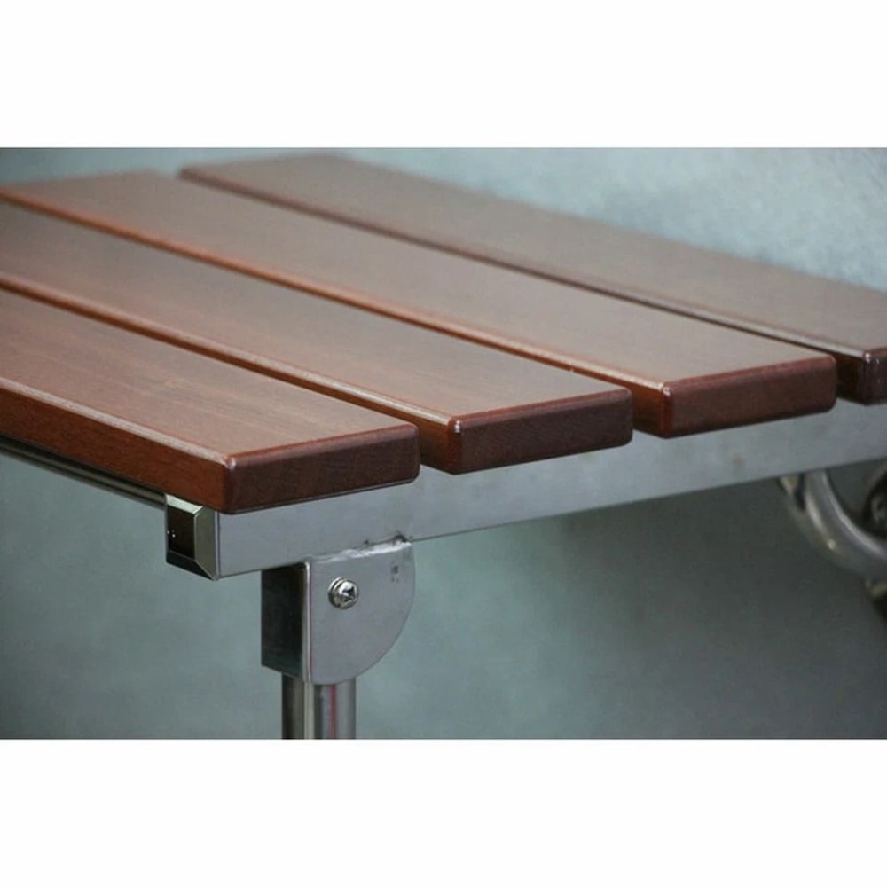 Premium Solid Wood Folding Shower Seat Wall Mounted Spa Bench For Bathroom 8