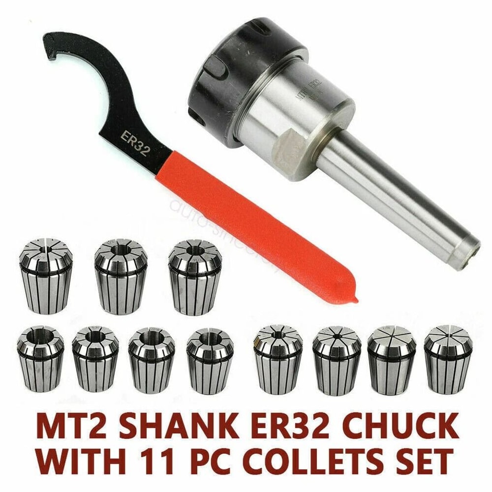 Precision MT2 Shank Collet Chuck Set With Spanner Milling Machine Tool 2