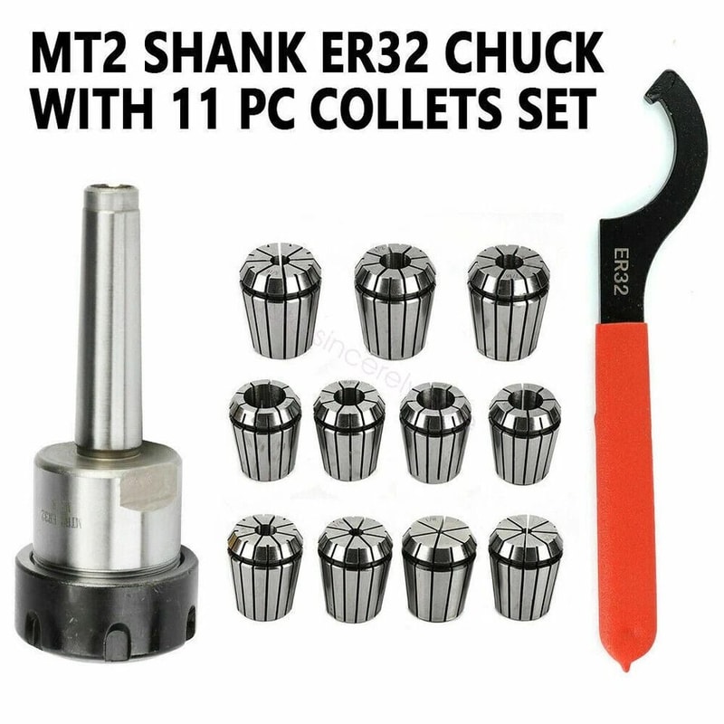 Precision MT2 Shank Collet Chuck Set With Spanner Milling Machine Tool 3
