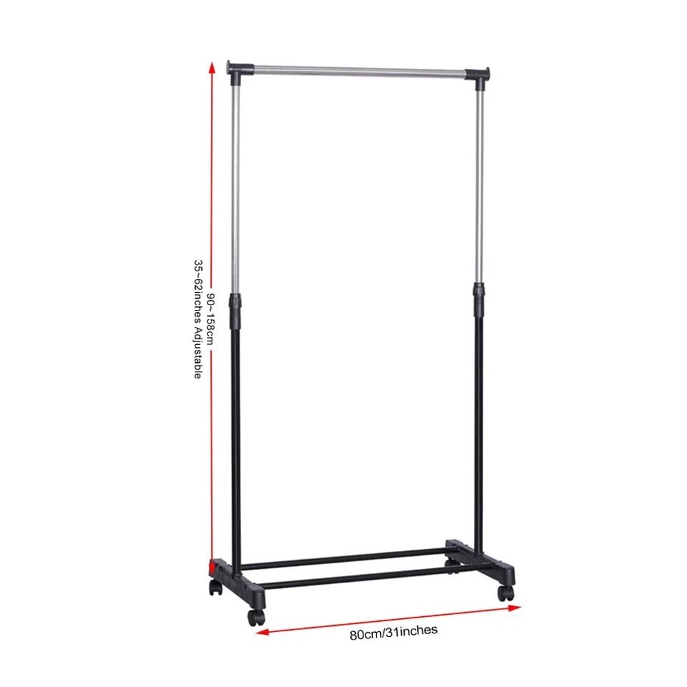Adjustable Laundry Drying Rack Stand With Brake Roller Indoor Outdoor Clothes Hanger 2