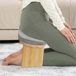 bamboo meditation bench foldable yoga & kneeling stool with carrying bag