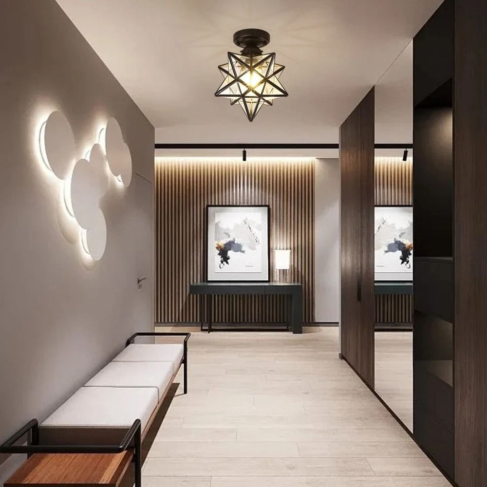 Star Shaped Glass Pendant Light Ceiling Chandelier Modern Home Lighting 5