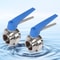 Stainless Steel Butterfly Valve Set With Blue Trigger Handle Durable Industrial Flow Control 4