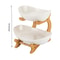 Fruit Basket Kitchen Counter Organizer Ceramic Bamboo Tiered Fruit Bowl 4