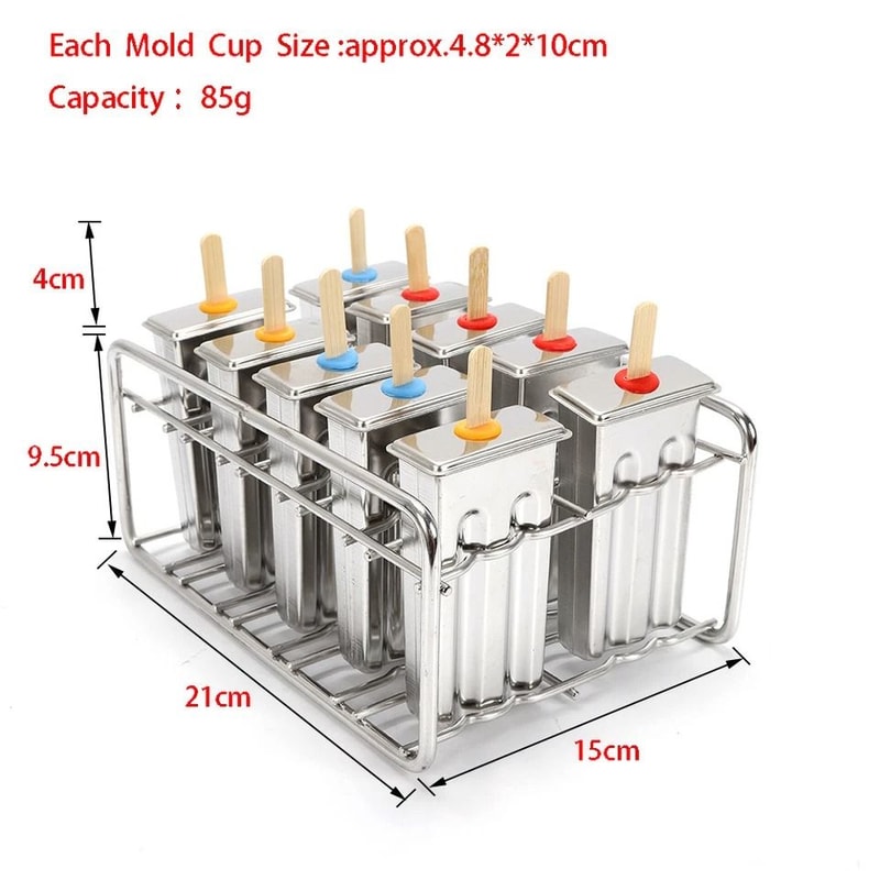 Stainless Steel Popsicle Molds Set DIY Ice Pop Molds For Homemade Frozen Treats 1