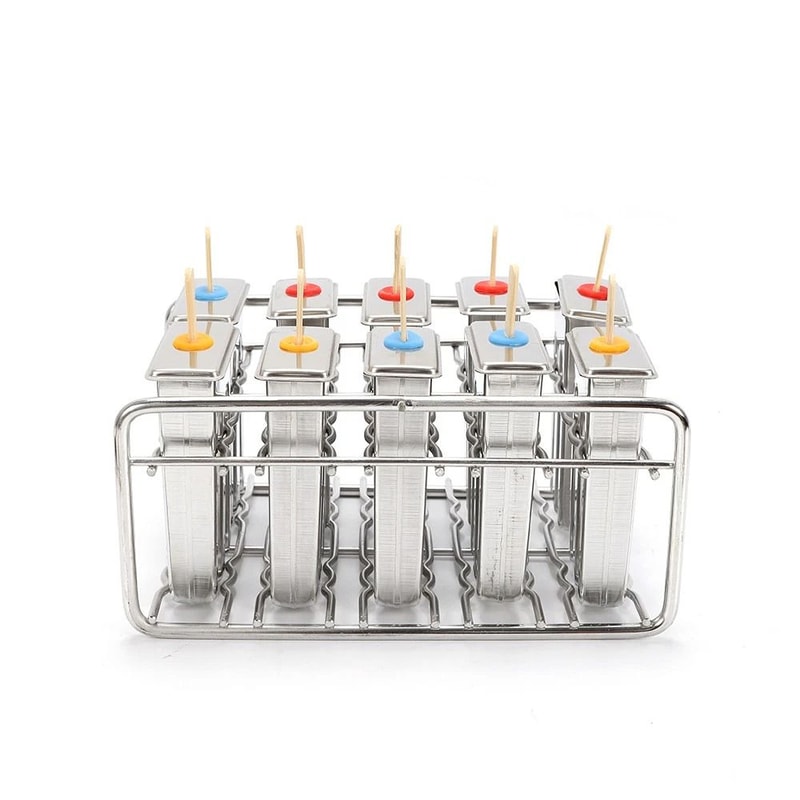Stainless Steel Popsicle Molds Set DIY Ice Pop Molds For Homemade Frozen Treats 8