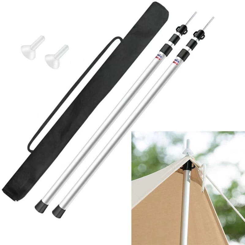 Camping Canopy Support Telescopic Tarp Poles Adjustable Tent Poles For Shelter 1