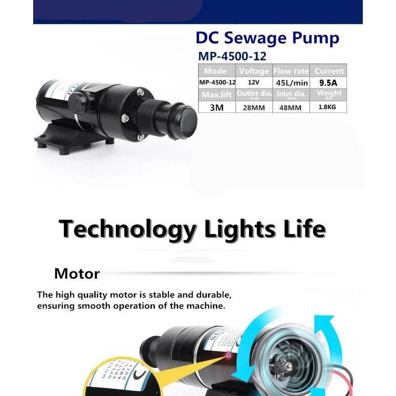 Pump For Marine RV Caravan Toilets Waste Water Solution 8