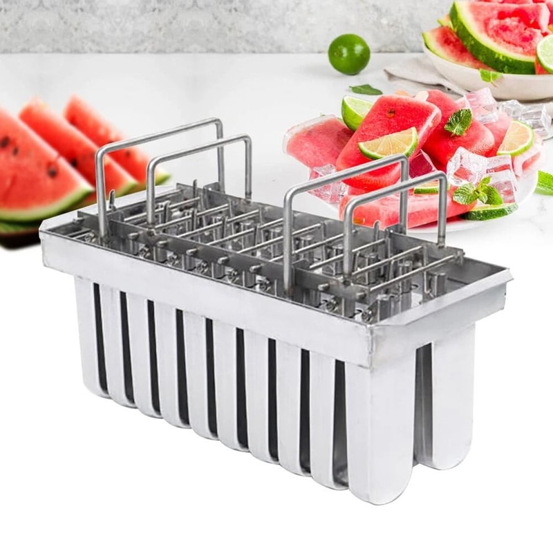 Stainless Steel Popsicle Molds Ice Cream Pop Maker Set With Ice Pop Stick Holders 10