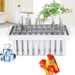 stainless steel popsicle molds & ice cream pop maker set with ice pop stick holders
