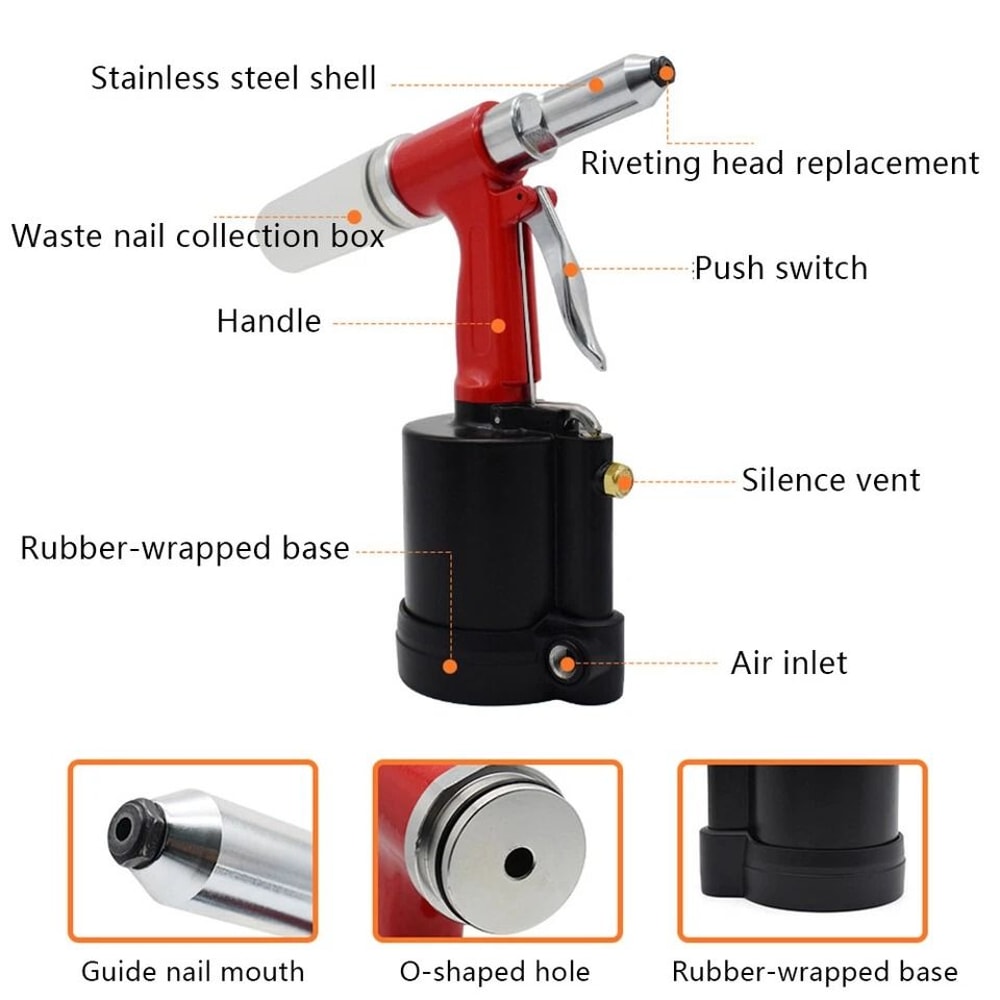Pneumatic Rivet Gun For Automotive Metalwork 1