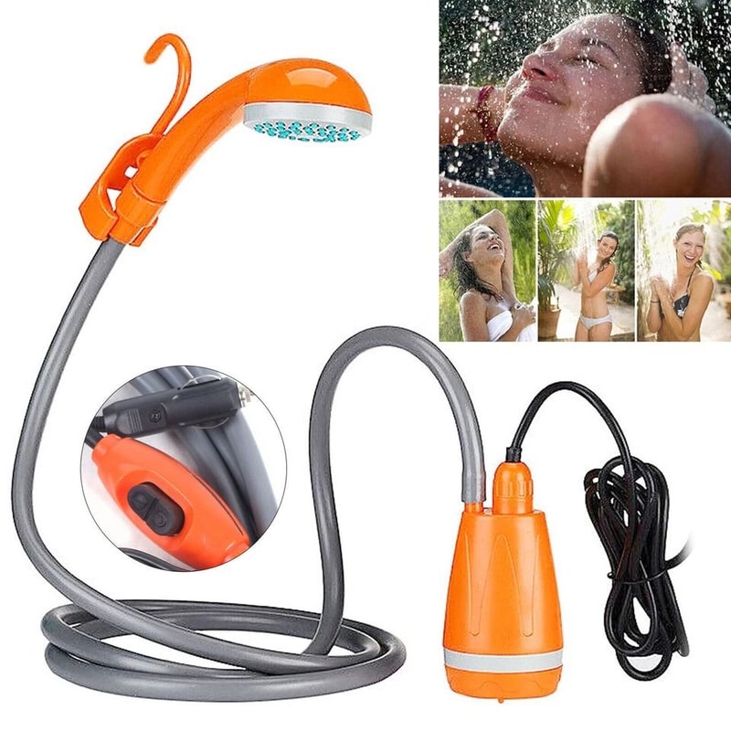 Portable Outdoor Camping Shower Pump With Shower Head Lightweight 62W Outdoor Shower Kit 1