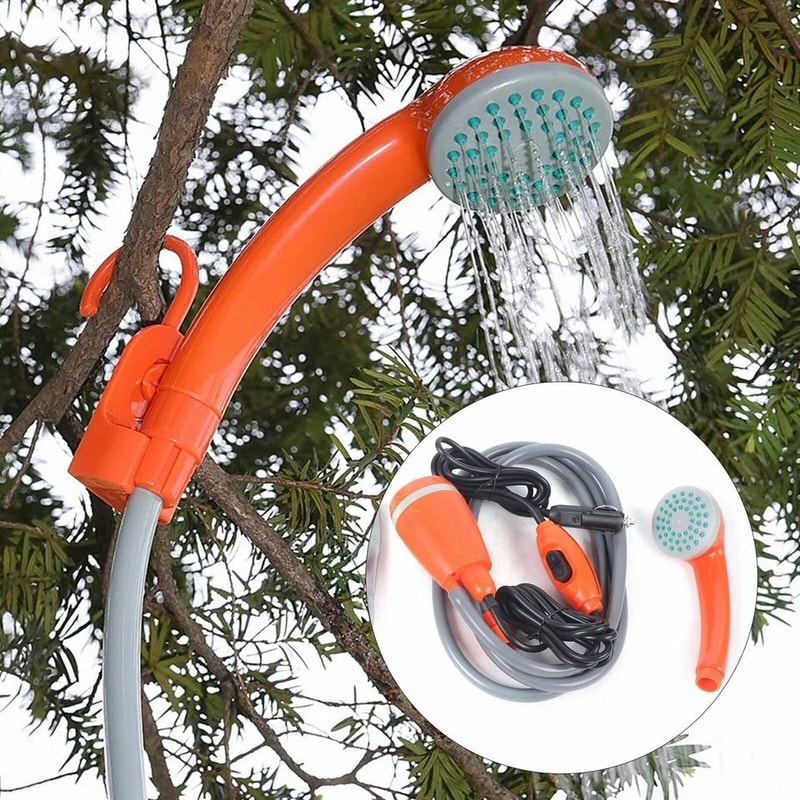 Portable Outdoor Camping Shower Pump With Shower Head Lightweight 62W Outdoor Shower Kit 0