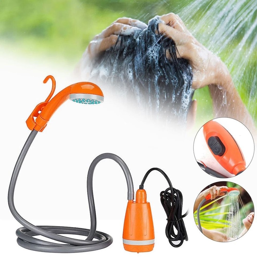 Portable Outdoor Camping Shower Pump With Shower Head Lightweight 62W Outdoor Shower Kit 3