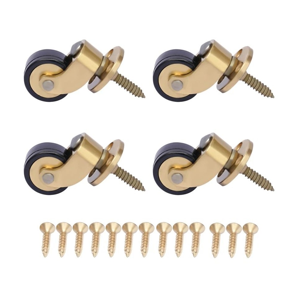 Premium Universal Brass Furniture Caster Wheels Set Swivel Replacement Caster Set For Chairs 2