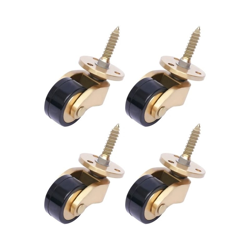 Premium Universal Brass Furniture Caster Wheels Set Swivel Replacement Caster Set For Chairs 3