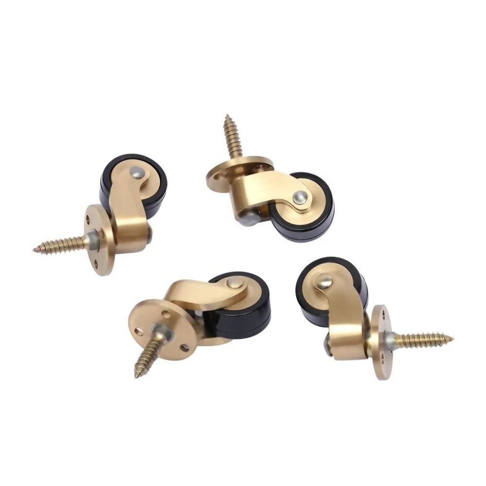 Premium Universal Brass Furniture Caster Wheels Set Swivel Replacement Caster Set For Chairs 4