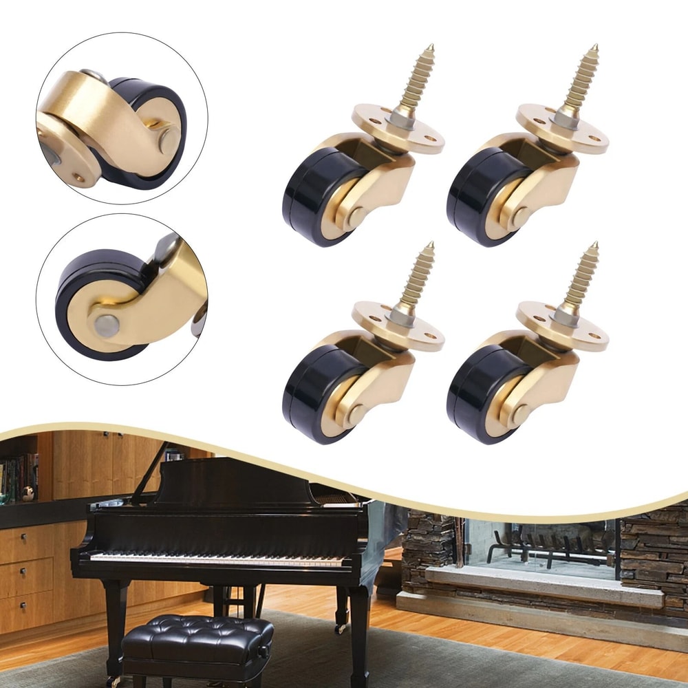 Premium Universal Brass Furniture Caster Wheels Set Swivel Replacement Caster Set For Chairs 0