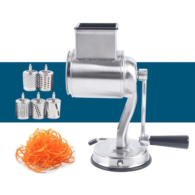Premium Manual Rotary Grater Kitchen Slicer Shredder Blade Stainless Steel Grater For Effortless F 8
