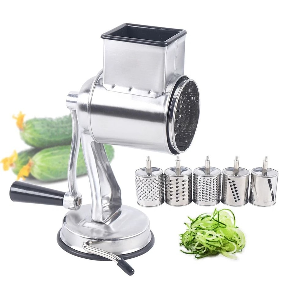 Premium Manual Rotary Grater Kitchen Slicer Shredder Blade Stainless Steel Grater For Effortless F 9