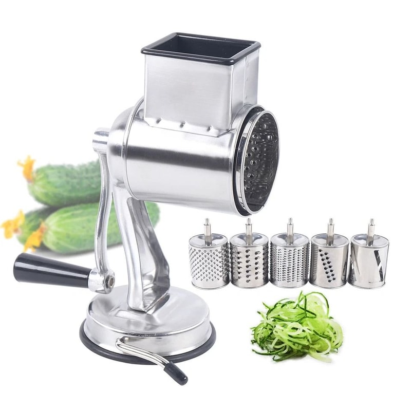 Premium Manual Rotary Grater Kitchen Slicer Shredder Blade Stainless Steel Grater For Effortless F 9