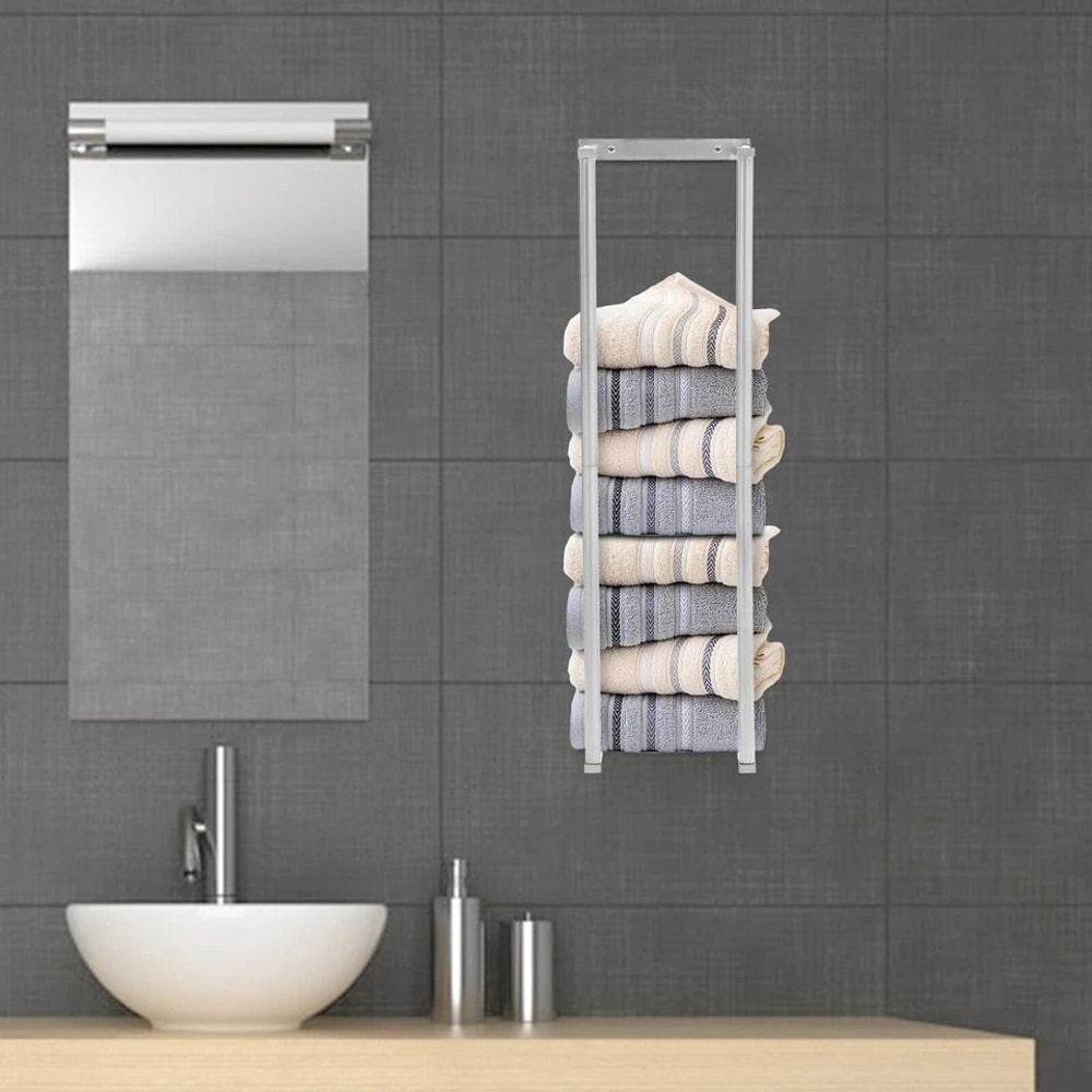 Premium Stainless Steel Wall Mounted Towel Rack Bathroom Towel Holder For Efficient Towel Storage 7