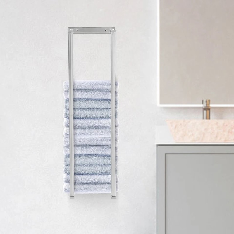 Premium Stainless Steel Wall Mounted Towel Rack Bathroom Towel Holder For Efficient Towel Storage 8