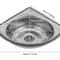 Premium Stainless Steel Corner Kitchen Sink Wall Mounted Space Saving Triangle Basin 1