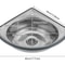 Premium Stainless Steel Corner Kitchen Sink Wall Mounted Space Saving Triangle Basin 1