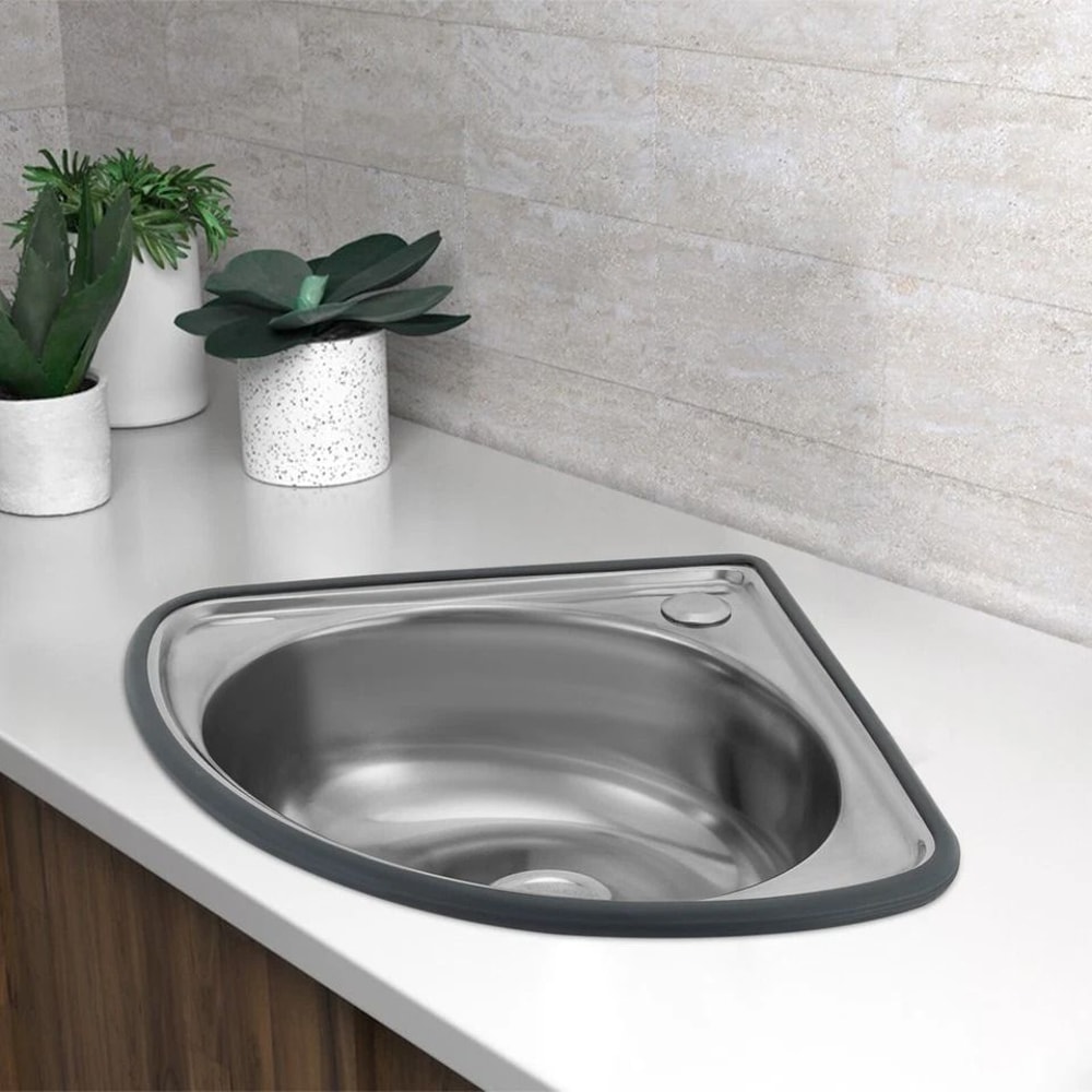 Premium Stainless Steel Corner Kitchen Sink Wall Mounted Space Saving Triangle Basin 4