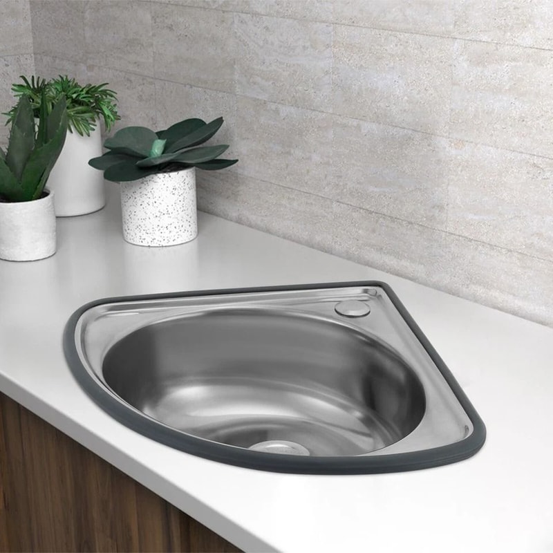 Premium Stainless Steel Corner Kitchen Sink Wall Mounted Space Saving Triangle Basin 4