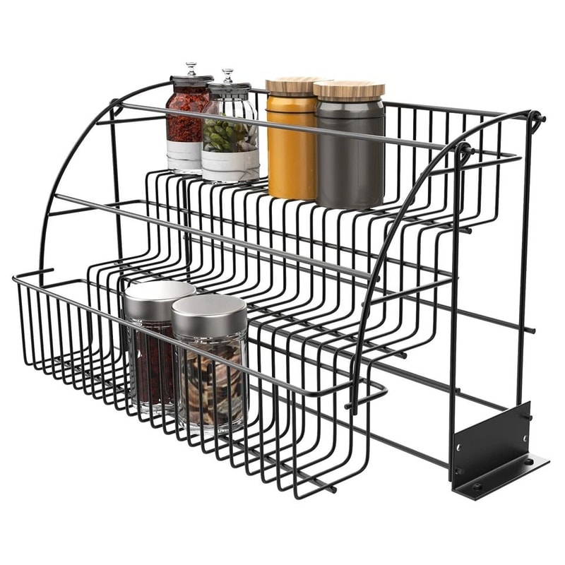 Premium Kitchen Spice Rack Organizer Cabinet Pull Down Shelf Space Saving Spice Storage Shelf 0