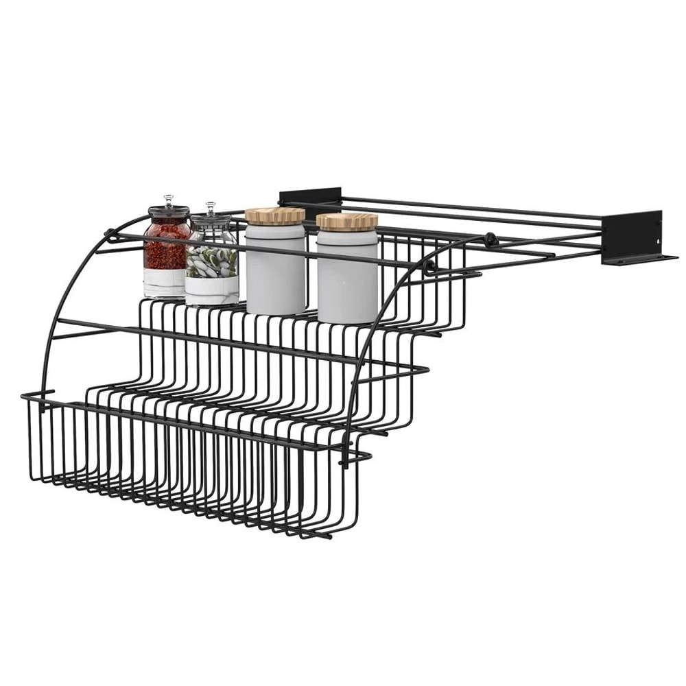Premium Kitchen Spice Rack Organizer Cabinet Pull Down Shelf Space Saving Spice Storage Shelf 10