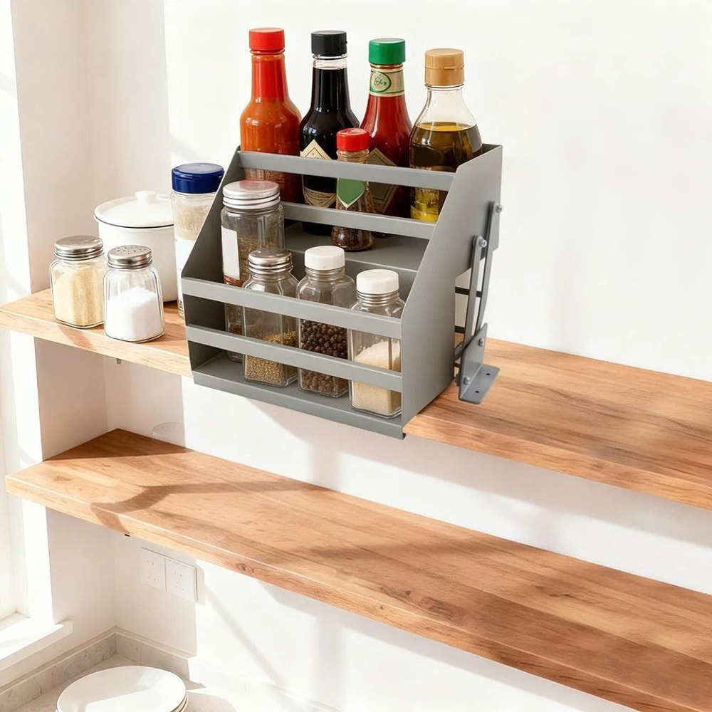 Premium Pull Down Cabinet Organizer Shelf Cabinet Pull Out Shelf Spice Rack Organizer For Kitchen 10