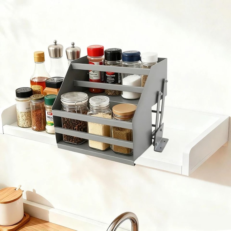 Premium Pull Down Cabinet Organizer Shelf Cabinet Pull Out Shelf Spice Rack Organizer For Kitchen 9