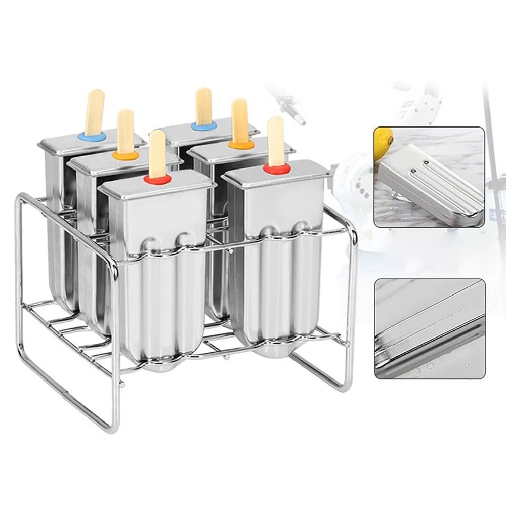 Premium Stainless Steel Ice Pop Molds Set Durable Reusable Ice Cream Stick Mold 1