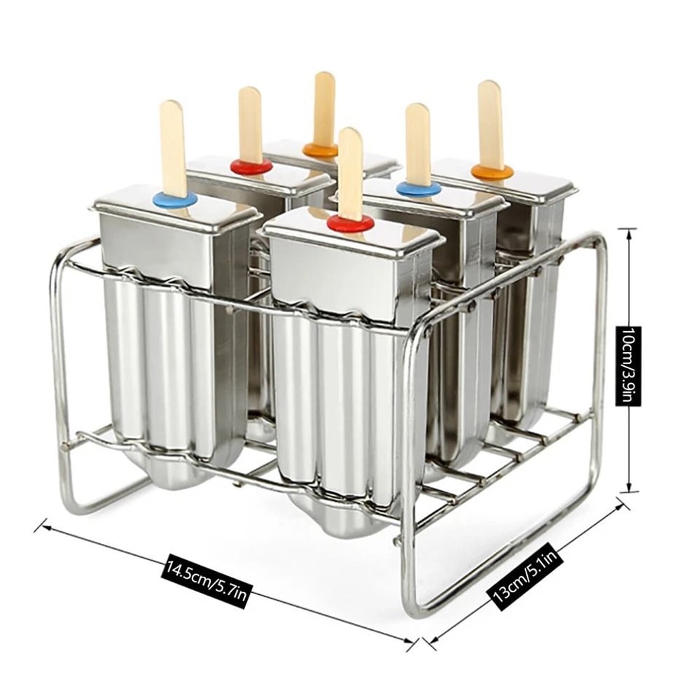 Premium Stainless Steel Ice Pop Molds Set Durable Reusable Ice Cream Stick Mold 2