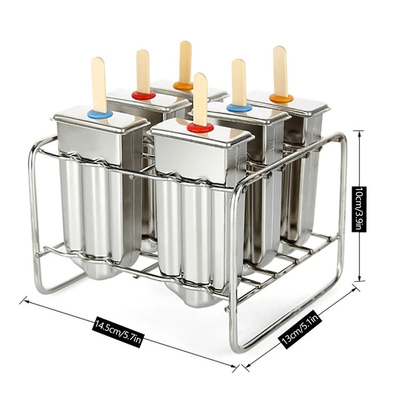 Premium Stainless Steel Ice Pop Molds Set Durable Reusable Ice Cream Stick Mold 2