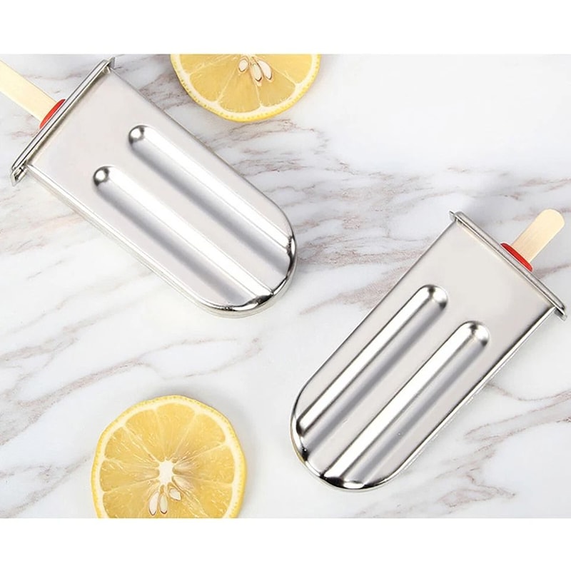 Premium Stainless Steel Ice Pop Molds Set Durable Reusable Ice Cream Stick Mold 3