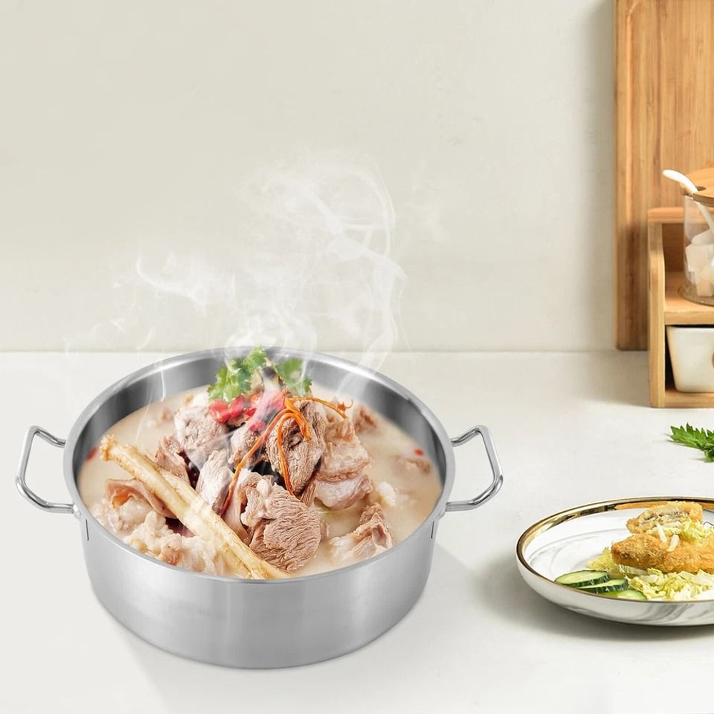 Stainless Steel Stock Pot With Lid Large Soup Pot For Everyday Kitchen Cookware 2