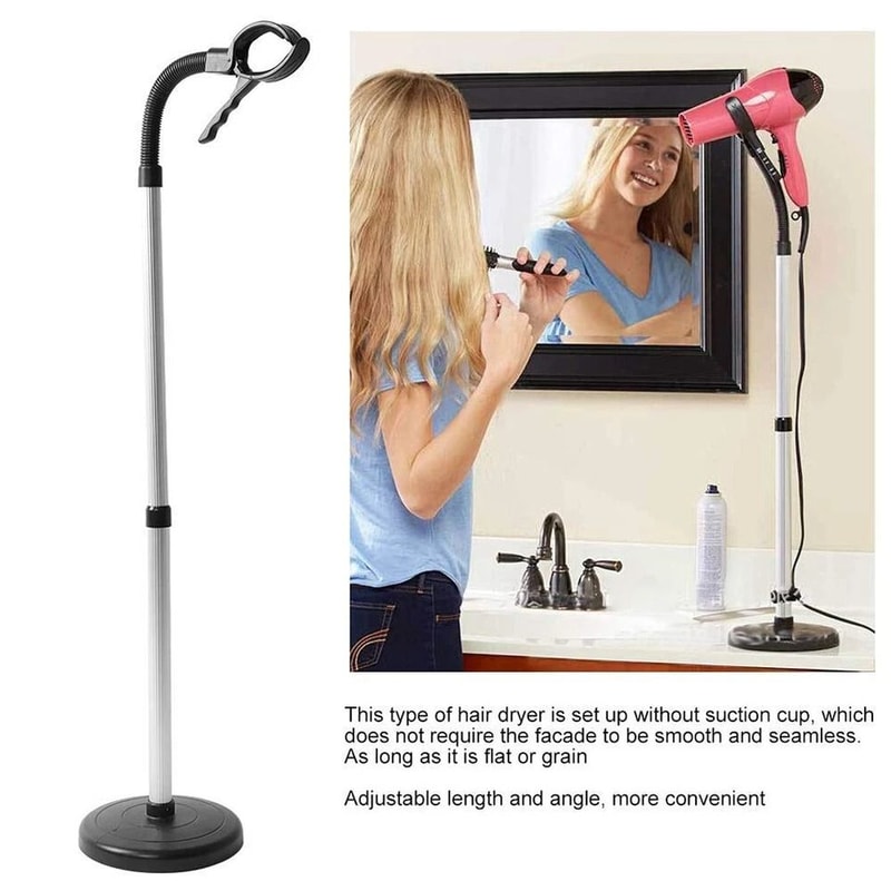 Premium Hands Free Hair Dryer Stand Suction Cup Mount Holder 5