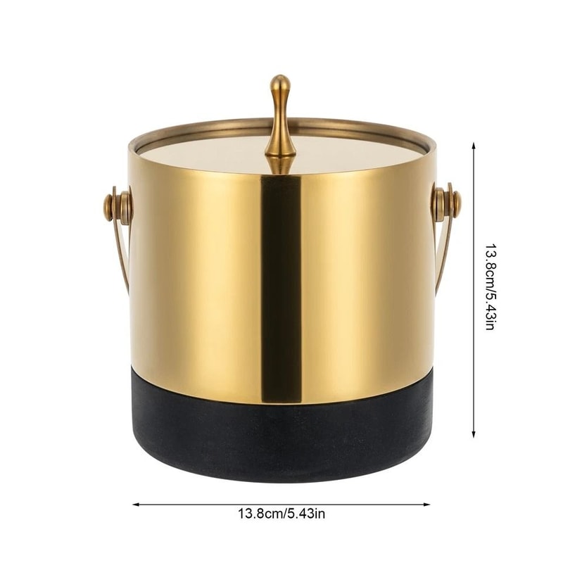 Stainless Steel Ice Bucket With Lid And Ice Bucket With Tongs Portable Barware Accessory 4