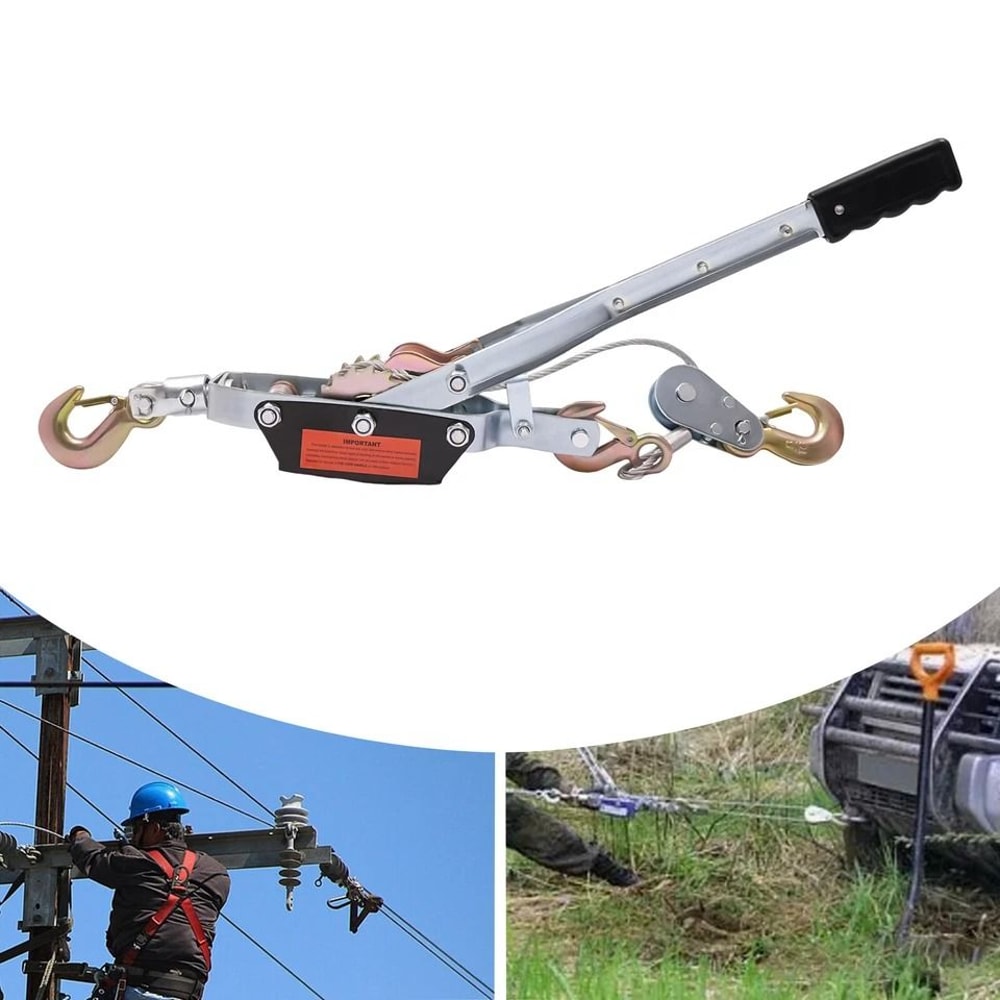 Manual Cable Winch Puller Dual Gear Come Along Tool For Tough Pulls 1