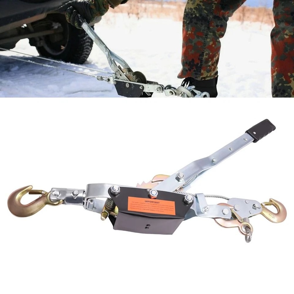Manual Cable Winch Puller Dual Gear Come Along Tool For Tough Pulls 2